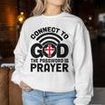 Connect To God The Password Is Prayer Jesus Christian Faith。 レディーススウェットシャツ 面白い贈り物