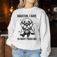 Dog Dad Mompace ヒューストン問題ミニチュアシュナウザー レディーススウェットシャツ 面白い贈り物