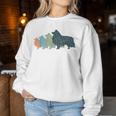 Dog Mom & Dad シルエット ヴィンテージ シェルティ シェットランド シープドッグ レディーススウェットシャツ 面白い贈り物