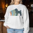 Dog Mom & Dad シルエット ヴィンテージトイプードル レディーススウェットシャツ 面白い贈り物