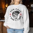 Fun Fact I Don't Care Skeleton Sarcastic On Back Women Sweatshirt Unique Gifts