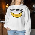Happy Banana ファニーバナナラブ フルーツバナナ スマイリーフェイス レディーススウェットシャツ 面白い贈り物