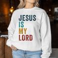Jesus Is My Lord – Christian Faithintage Graphic レディーススウェットシャツ 面白い贈り物