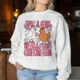 Just A Girl Who Loves Chickens Groovy Chicken Lover Girls Women Sweatshirt Unique Gifts