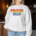 Lgbtq Proud Ally Lesbian Gay Pride Lgbt Ally Rainbowintage レディーススウェットシャツ 面白い贈り物