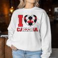 I Love Canada サッカーボール 男の子 女の子 キッズ カナダ国旗 レディーススウェットシャツ 面白い贈り物
