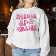 Mother Of A Warrior 乳がん啓発 ピンクリボン 長袖tシャツ レディーススウェットシャツ 面白い贈り物