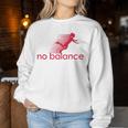 No Balance Girl スポーツとユーモアのための面白いパロディデザイン レディーススウェットシャツ 面白い贈り物