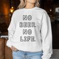 No Beer No Life ノービアーノーライフ ビール おもしろ かわいい レディーススウェットシャツ 面白い贈り物