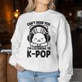 No Puedo Oírte Estoy Escuchando K-Pop Cute Rabbit Kpop Cuello Sudadera Mujer Regalos divertidos