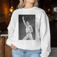 Queen Live Aid フレディ・マーキュリー・ウェンブリー・スタジアム 1985 レディーススウェットシャツ 面白い贈り物