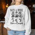 Save A Horse Ride A Cowgirl レトロ ウエスタン ロデオ カントリーガール レディーススウェットシャツ 面白い贈り物