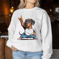 Teckel ロックミュージック 男性 子供 女性 ソーセージ 犬 ダックスフンド 長袖tシャツ レディーススウェットシャツ 面白い贈り物
