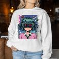 かわいいアニメの女の子 長袖tシャツ レディーススウェットシャツ 面白い贈り物