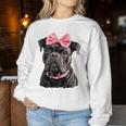 コケット ボウケーン コルソ 犬 ママ ピンクリボン 女の子 レディーススウェットシャツ 面白い贈り物