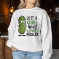 ピクルスが大好きな女の子だけ おかしなきゅうり レディーススウェットシャツ 面白い贈り物