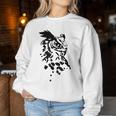 フクロウ -ブラックホワイト-クールな女性男性子供動物 Owl レディーススウェットシャツ 面白い贈り物
