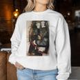 フリンジ付きの毛布の上の二人の女の子 エゴン・シーレ作 1911 長袖tシャツ レディーススウェットシャツ 面白い贈り物