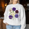ヴィンテージ パンジー 花 ガーデニング パンジー 恋人 レディーススウェットシャツ 面白い贈り物
