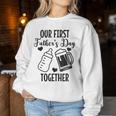 初めての父の日 Together Beer First Time Dad レディーススウェットシャツ 面白い贈り物