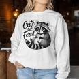 野生の女の子の夏の面白いミームかわいいけど野生のアライグマ休暇 レディーススウェットシャツ 面白い贈り物