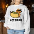 面白い犬 ホットドッグ 食通 駄洒落ギフト 男性 女性 キッズ 男の子 女の子 レディーススウェットシャツ 面白い贈り物