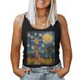 Cute Giraffe Africa Van Gogh Style Starry Night Women Tank Top