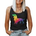 Dachshund Gay Pride Lgbt Lgbtq Rainbow Flag Dog Lovers レディースタンクトップ
