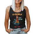 F-Caw-F What The Heli Chicken Humor F-Caw-F Rooster Women Tank Top