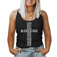 Fathers Day Blessed Dad Cross Jesus Christian Papa Daddy Women Tank Top