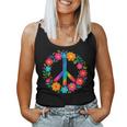 Peace Love Flower Power レトロ ヒッピー コスチューム タイダイ 60年代 70年代 レディースタンクトップ