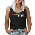 Proud Ally Bars Equality Lgbtq Rainbow Flag Gay Pride Ally レディースタンクトップ