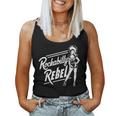 Rockabilly Rebel Pin-Up Girl In Dress Graphic レディースタンクトップ