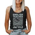 Wizard Job Title Quote English Teacher Camiseta sin mangas para mujer