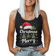 メリークリスマスライト 赤いサンタ帽子 クリスマス ファミリー 男性 女性 レディースタンクトップ