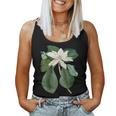 白モクレン花 ボタニカルアート レディースタンクトップ