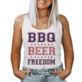 Bbq Beer Freedom レディースタンクトップ