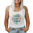 Color Our World Summer Reading 2025 Boho Wildflower Book Women Tank Top