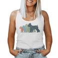 Dog Mom & Dad シルエット ヴィンテージ シュナウザー レディースタンクトップ