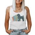 Dog Mom & Dad シルエット ヴィンテージトイプードル レディースタンクトップ