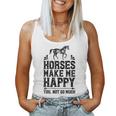 Horses Make Me Happy 楽しい馬愛好家 農家乗馬 レディースタンクトップ
