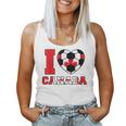 I Love Canada サッカーボール 男の子 女の子 キッズ カナダ国旗 レディースタンクトップ