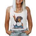Teckel ロックミュージック 男性 子供 女性 ソーセージ 犬 ダックスフンド 長袖tシャツ レディースタンクトップ