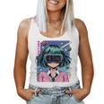 かわいいアニメの女の子 長袖tシャツ レディースタンクトップ