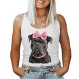 コケット ボウケーン コルソ 犬 ママ ピンクリボン 女の子 レディースタンクトップ