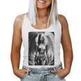 ピンナップガールtシャツ セクシーな天使の悪魔の女の子 B&W バックプリント レディースタンクトップ