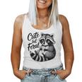 野生の女の子の夏の面白いミームかわいいけど野生のアライグマ休暇 レディースタンクトップ