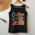 Coffee And Jesus Awesome Christian Caffeine Lover Church レディースタンクトップ 面白い贈り物