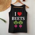 Food Humor Beetrootimpleegetable I Love Beets レディースタンクトップ 面白い贈り物