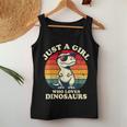 Just A Girl Who Loves Dinosaurs おもしろレトロ恐竜 T-Rex レディースタンクトップ 面白い贈り物